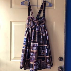 J. Crew collection library print silk dress